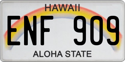 HI license plate ENF909