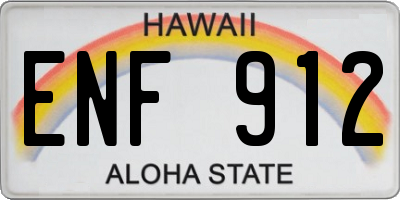 HI license plate ENF912