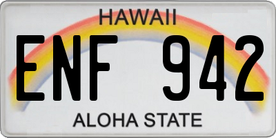 HI license plate ENF942