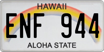 HI license plate ENF944
