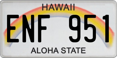 HI license plate ENF951
