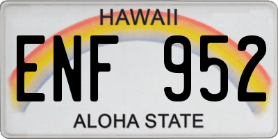 HI license plate ENF952