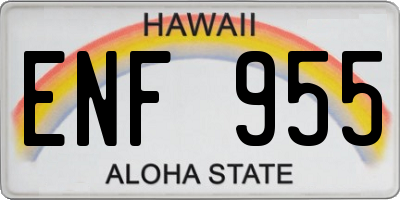 HI license plate ENF955