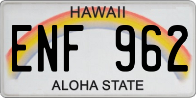 HI license plate ENF962