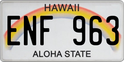 HI license plate ENF963