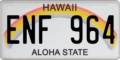 HI license plate ENF964