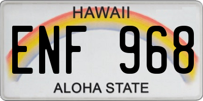 HI license plate ENF968