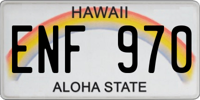 HI license plate ENF970