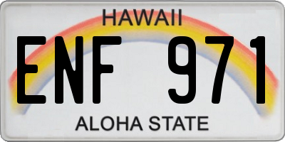 HI license plate ENF971