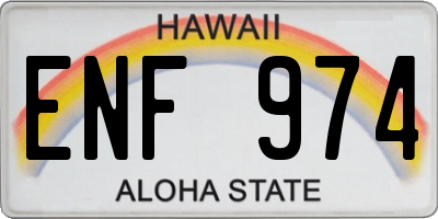 HI license plate ENF974