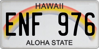 HI license plate ENF976