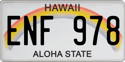 HI license plate ENF978