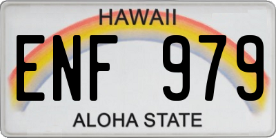 HI license plate ENF979