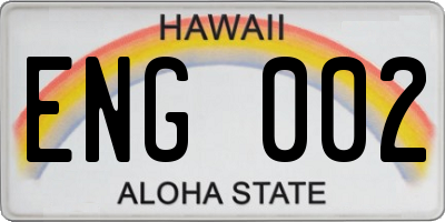HI license plate ENG002