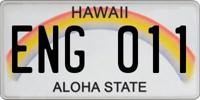 HI license plate ENG011