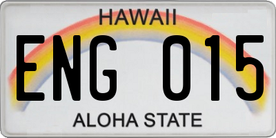 HI license plate ENG015