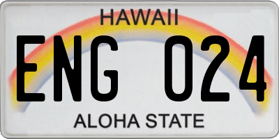 HI license plate ENG024