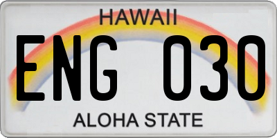 HI license plate ENG030
