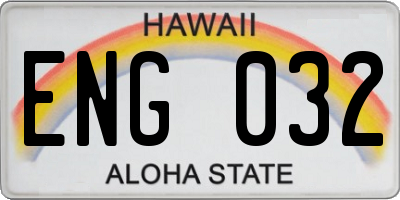 HI license plate ENG032