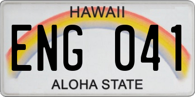 HI license plate ENG041