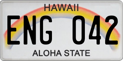 HI license plate ENG042