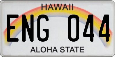 HI license plate ENG044