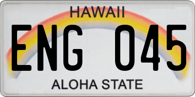 HI license plate ENG045