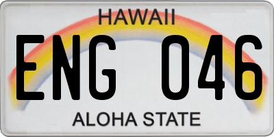 HI license plate ENG046