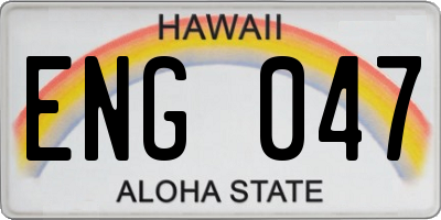 HI license plate ENG047