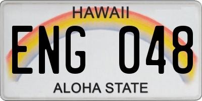 HI license plate ENG048