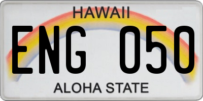 HI license plate ENG050