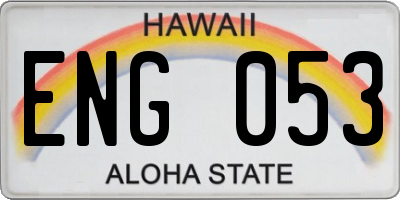 HI license plate ENG053