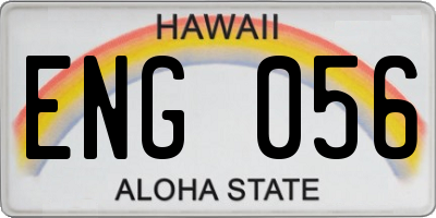 HI license plate ENG056