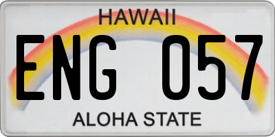 HI license plate ENG057