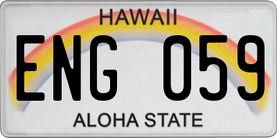 HI license plate ENG059