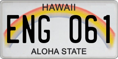 HI license plate ENG061