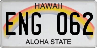 HI license plate ENG062