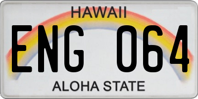 HI license plate ENG064