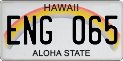 HI license plate ENG065