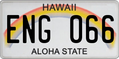 HI license plate ENG066