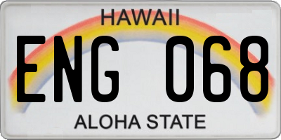 HI license plate ENG068