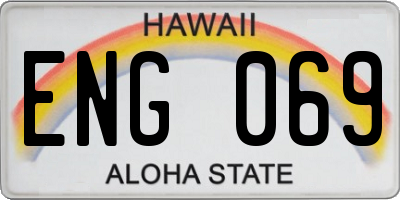 HI license plate ENG069
