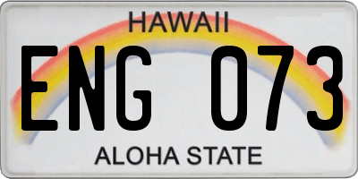 HI license plate ENG073