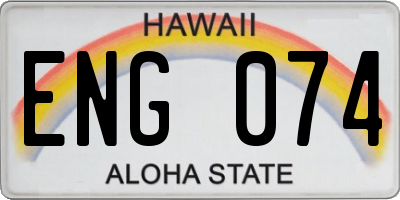 HI license plate ENG074
