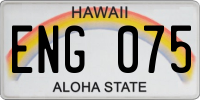 HI license plate ENG075