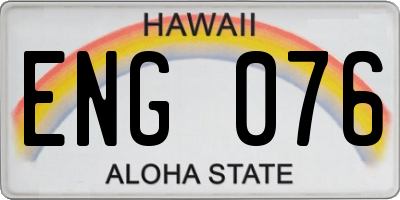 HI license plate ENG076