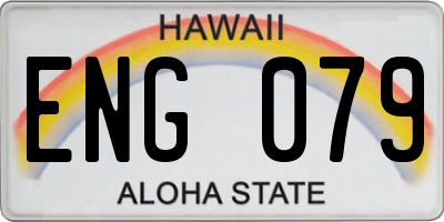 HI license plate ENG079