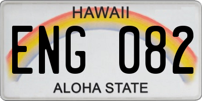 HI license plate ENG082
