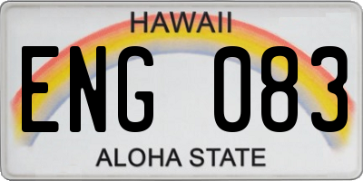 HI license plate ENG083