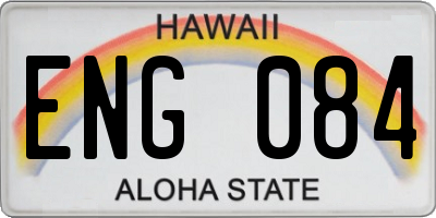 HI license plate ENG084